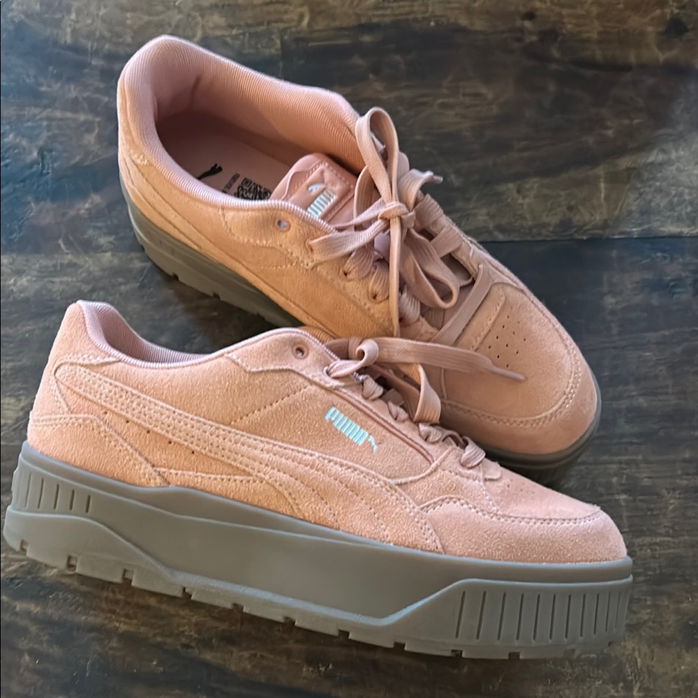 Puma Soft coral/pink Suede Sneakers